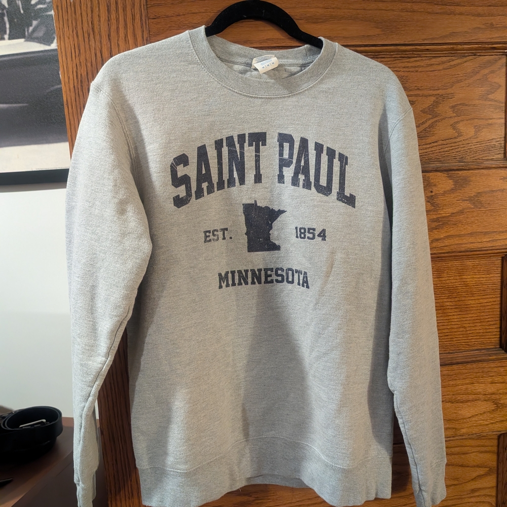 Port and Company Gray Saint Paul Minnesota Sweatshirt